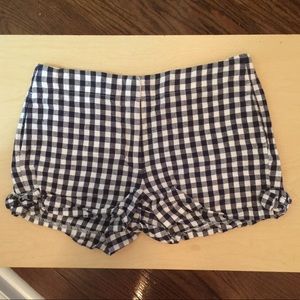 Girls Navy Plaid Shorts